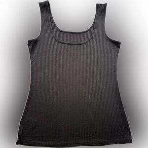 Tahari Black Ribbed Women's Tank Top